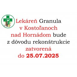 Zatvorená lekáreň v Kostoľanoch nad Hornádom