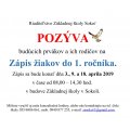 Zápis žiakov do 1. ročníka - ZŠ SOKOĽ