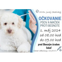 Očkovanie psov a mačiek: 01.05.2024