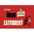 Zatvorený obecný úrad Sokoľ: 25.03.2025
