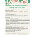Zápis do MŠ Sokoľ na šk. rok 2025/2026: 05. - 09.05.2025