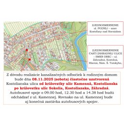 Čiastočná uzávierka Kostolianskej ulice: 08.11.2025
