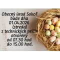 Zmena úradných hodín - Obecný úrad Sokoľ: 01.04.2026