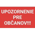Upozornenie pre občanov!!!
