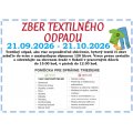 Zber textilného odpadu: 21.09.2026 - 21.10.2026