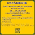 Pošta - oznam