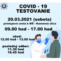 Testovanie COVID - 19:   20.03.2021