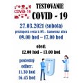 Testovanie COVID - 19:   27.03.2021