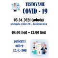 Testovanie COVID - 19:   03.04.2021