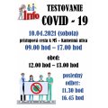 Testovanie COVID - 19:   10.04.2021