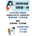 Testovanie COVID - 19:   24.04.2021