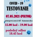 Testovanie COVID - 19: 07.05.2021