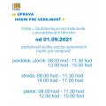 Oznam - Pošta - úprava hodín pre verejnosť