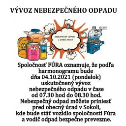 Vývoz nebezpečného odpadu 04.10.2021