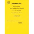 Pošta Družstevná pri Hornáde - oznam